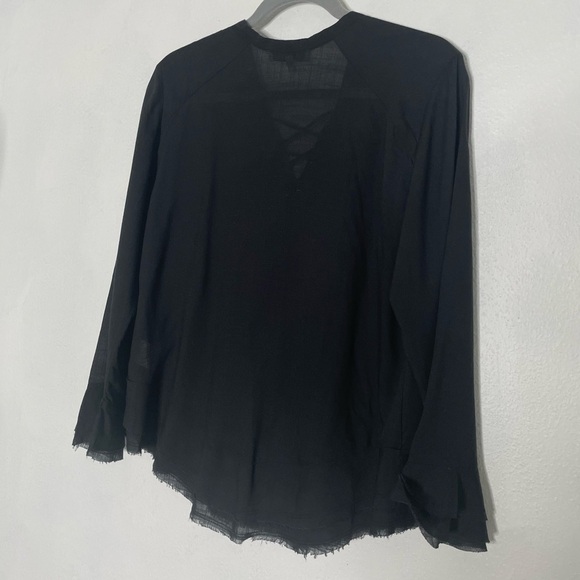 IRO Black Lace Up Boho Ruffle Finley Blouse. Size XS - Picture 8 of 11